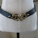 easy rider // belts // 80s Biker Chic Black Leather Flame Buckle Belt