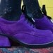 90s Glam Purple Velvet Chunky Heeled Zodiak Club Kid Heels, size 7
