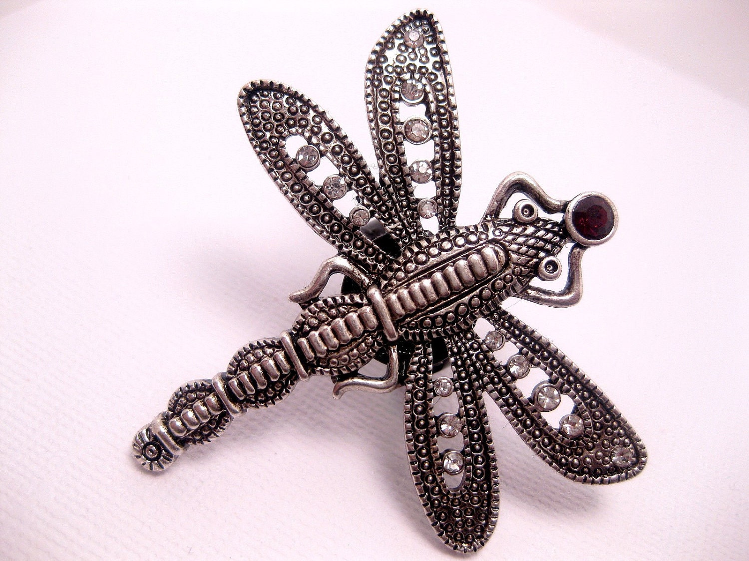 Asian Art Deco Ring Dragonfly Insect Jewelry Adjustable Insect Ring
