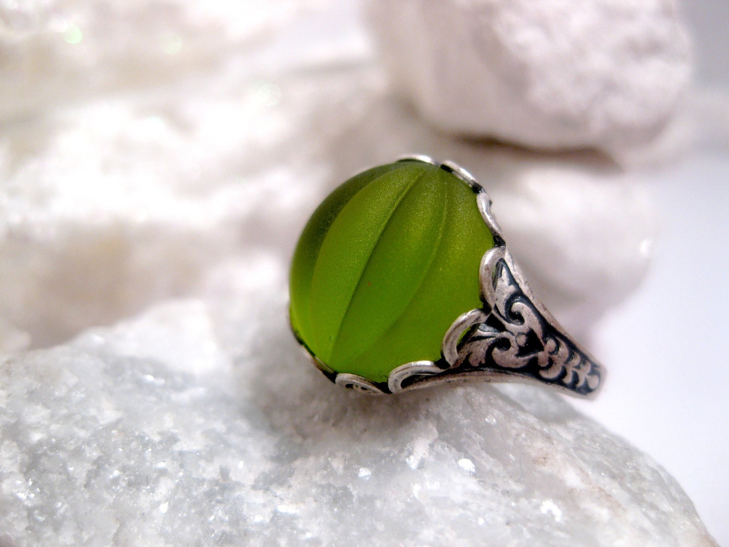 Green With Envy Gothic Ring