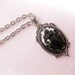 Angel And Baby Cherubs Cameo Necklace - Black ON White