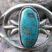 Vintage Navajo Old Pawn Sand Cast Sterling and Turquoise Cuff Bracelet