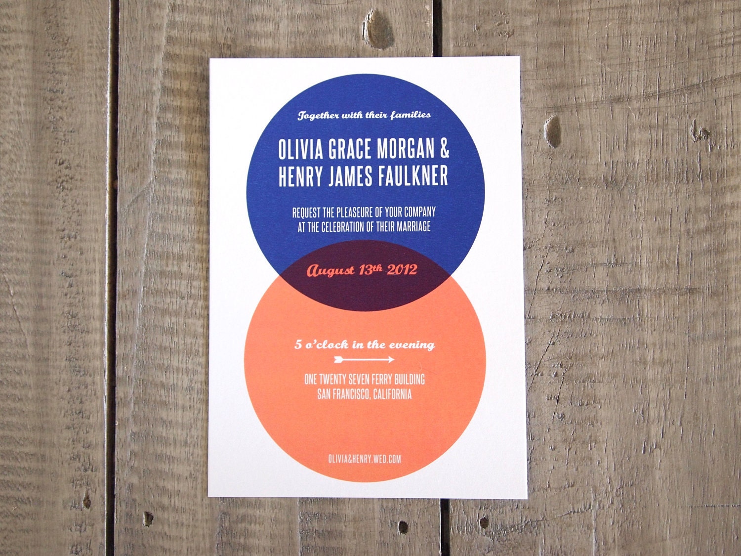 Wedding Invitation - Modern Venn Diagram