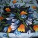 Vintage Scarf square floral tulip spring summer print SALE