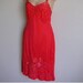 Vintage full slip RED fancy appliqued lace 60's madmen lingerie 36 M SALE