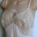 Vintage Full Slip Nude shadow lace sexy bodice 36 bust