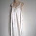Vintage nightgown Bridal white silky & lace S M