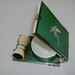 Vintage Shaving Kit Metal folding travel brush & cup mug green metal