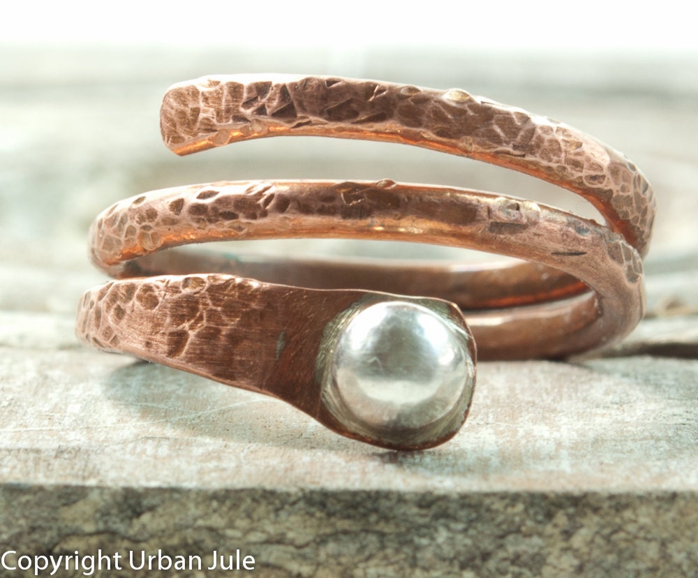 Stacking Ring Copper Stack Ring Copper and Silver Stackable Ring - UrbanJule