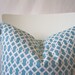 18 inch throw pillow cover, Tiffany's blue, aqua, light teal, color. Loopy pattern, modern print. For indoor use.