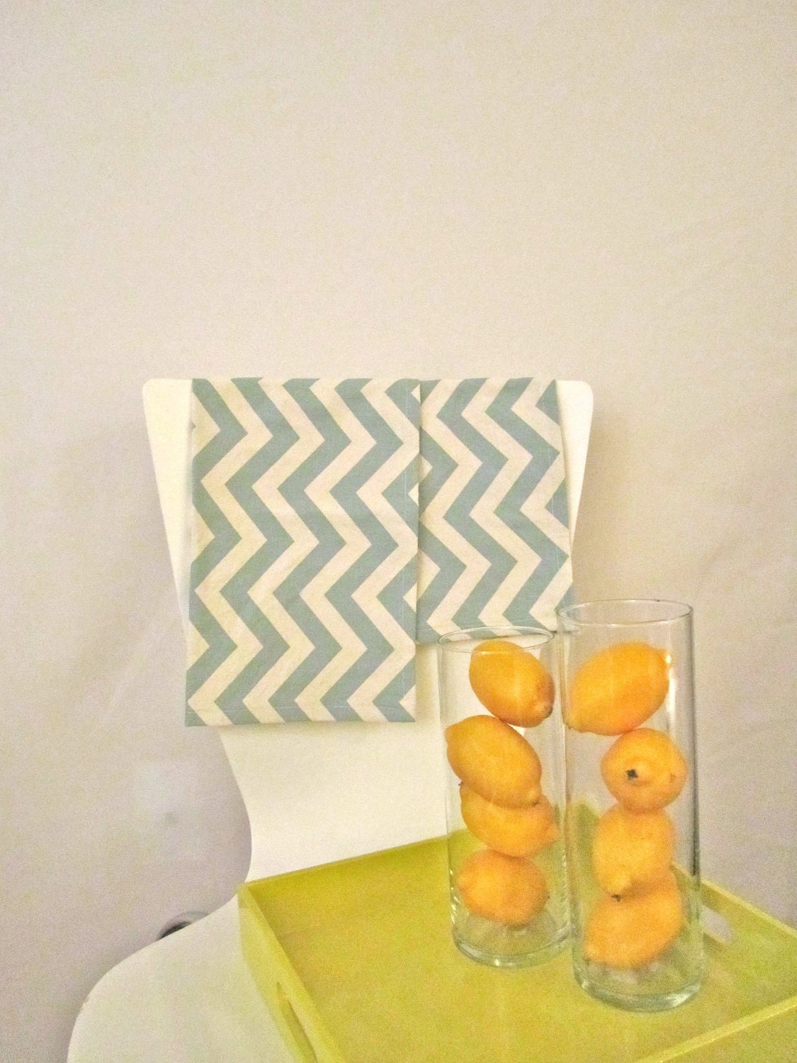 Cloth napkins, Chevron, Set of Four. Eco friendly, Available in Five different colors. Zig zag stripes, measure 16" x 16"