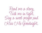 Baby Nursery Wall Decal Quote Read Me a Story Vinyl Wall Decal for Boy Girl Baby Nursery Wall Quote Poem Wall Art  22H x 36W FS046