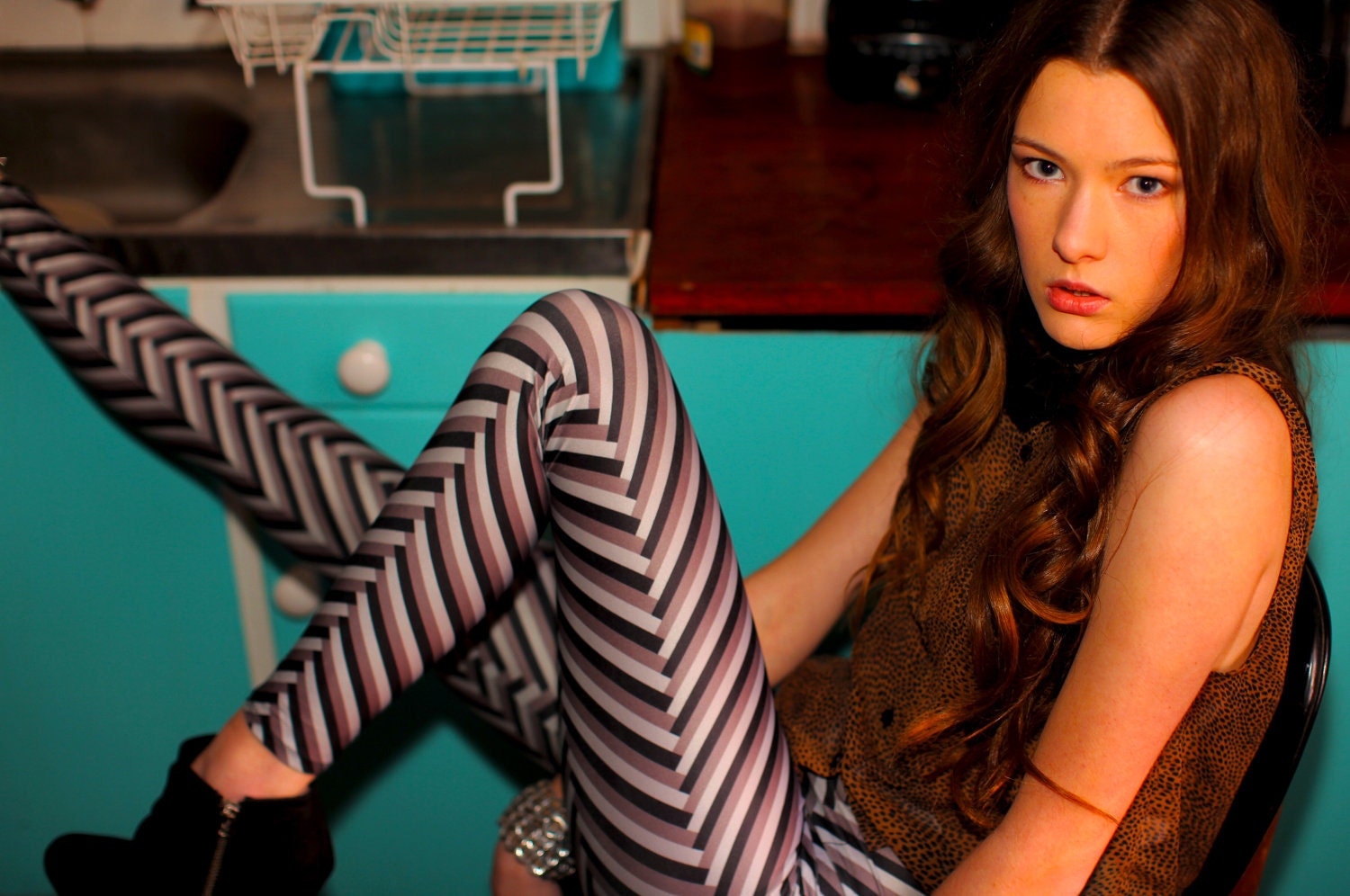 Womens Leggings Herringbone