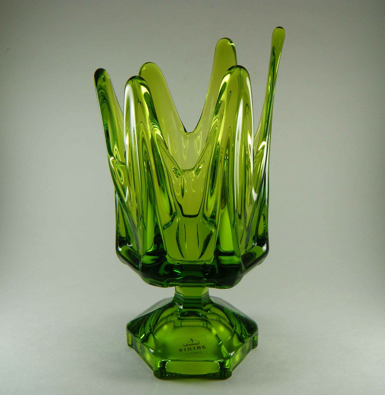Vintage Viking Swung Glass Footed Vase / Bowl / by templeofvintage