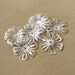 DESTASH - 6 Petals Flower Beads Caps 30mm, Large Silver Plated Lead Free and Nickel Free, Flower Style Bead Caps