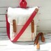 Waxed Canvas Bag White Multifunctional / Cross Body Messenger / Backpack / School / Travel / Laptop bag