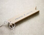 Typewriter Personalized Swallowtail Flag Kraft Gift Tags - Favor Tags - Thank you - Hang tags - Swing Tags - Set of 25 (Item code: J262)