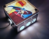 Batman Superhero Saves The Day Repurposed Vintage Dictionary Light Box Night Light