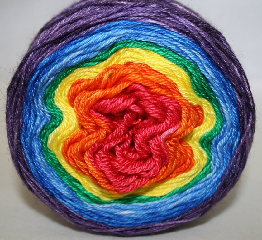 Rainbow: Gradient BFL & Silk Sock Yarn