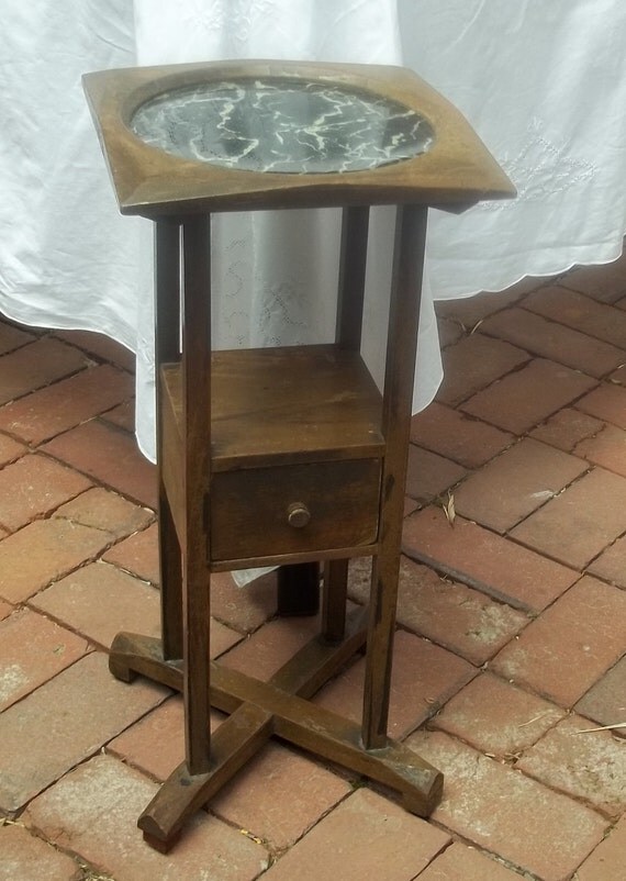 REDUCED Antique Cigar or Accent Table with by Route66StLouis