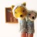 FINGER PUPPET BOX Needle Felted Foxes in a Vintage Wooden Box, Children, Art, Eco Friendly Toy, Wall Hanging, Nursery Decor