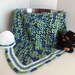 Baby Boy's Blanket and Hat - blues and green