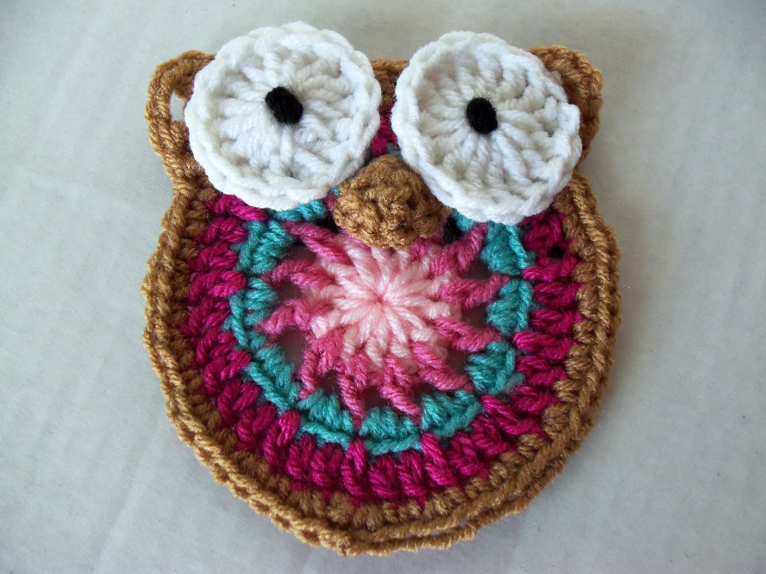 Decorative Owl Fridge Magnet - Pinks