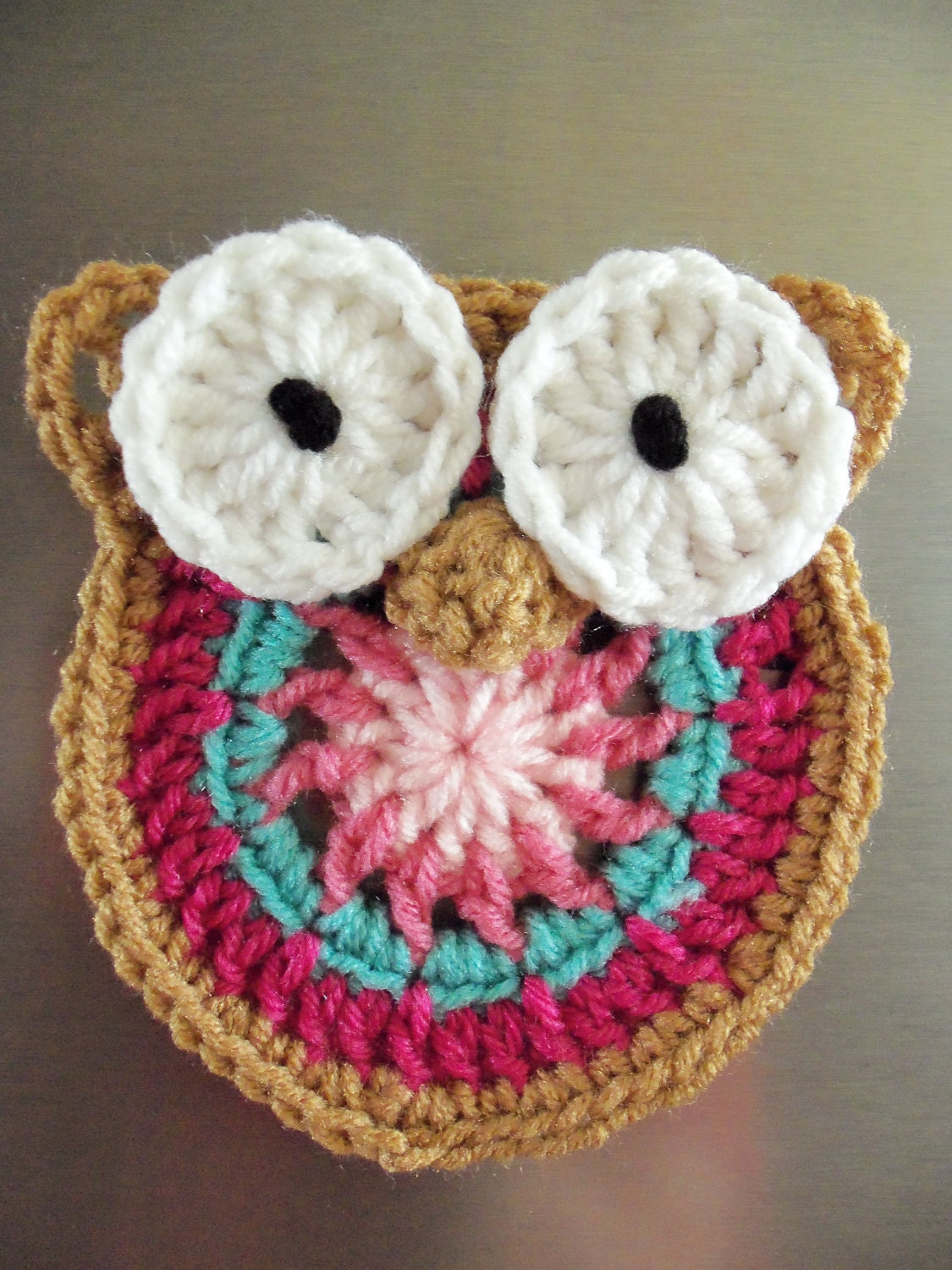 Decorative Owl Fridge Magnet - Pinks