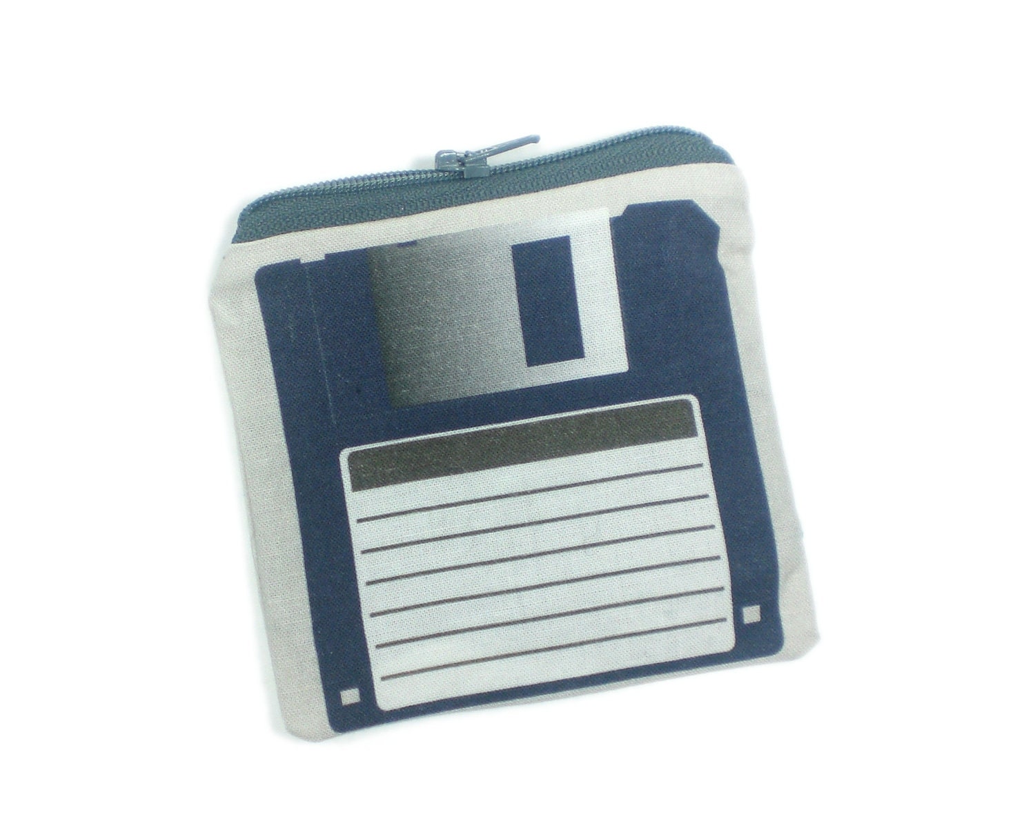 Floppy disk zipper pouch 4in coin purse