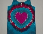 Tie Dye Heart Shirt or Tank - DOUBLE SIDED - Any Size (Adults and Kids), Style & Color Combination Available