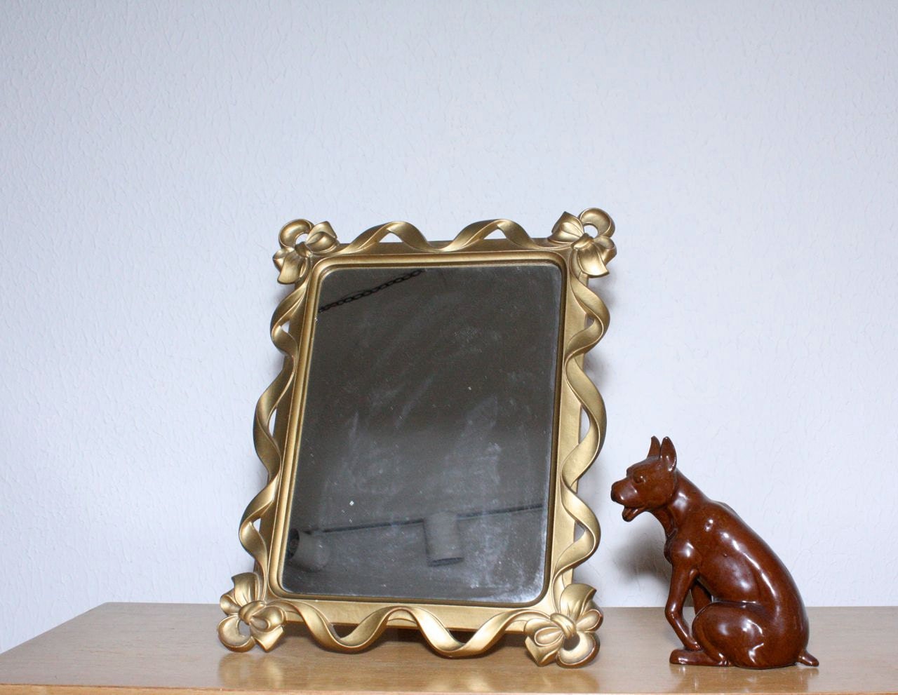 40s 50s vintage Syroco Bow mirror / gift for her 
