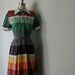 1950s color block shirtwaist dress / color study of a southwest sunset / womens size small