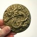 vintage brass belt buckle // Year of the Dragon // 1970s buckle