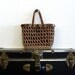 John Romain woven handbag / 1960s vintage purse / brown and tan