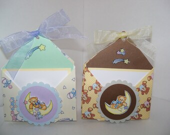 Baby shower, baby announcement, baby gift card  2 pocket holder