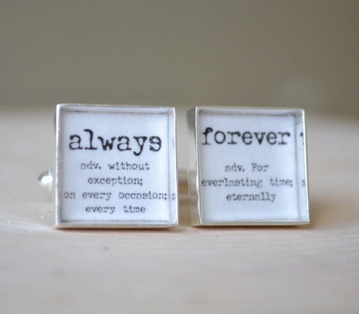 Vintage print always and forever definition cufflinks