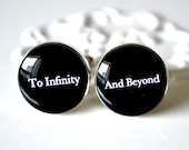 RUSH by June 2nd RESERVED for Heather - To infinity and beyond cufflinks - wedding day keepsake gift for groom, husband