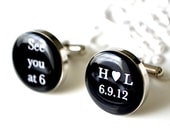 Gift for him - Personalized cufflinks with classic font print - mens french cuff shirt accessories inspired by mens fashion