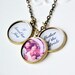 Mother of the Bride I loved her first custom photo antique brass three pendant necklace - wedding day gift for mom
