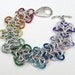 Chain mail bracelet, rainbow rosettes weave