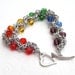 Rainbow crystal chainmail bracelet, plus size jewelry