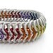 Stretchy chainmail bracelet in rainbow colors