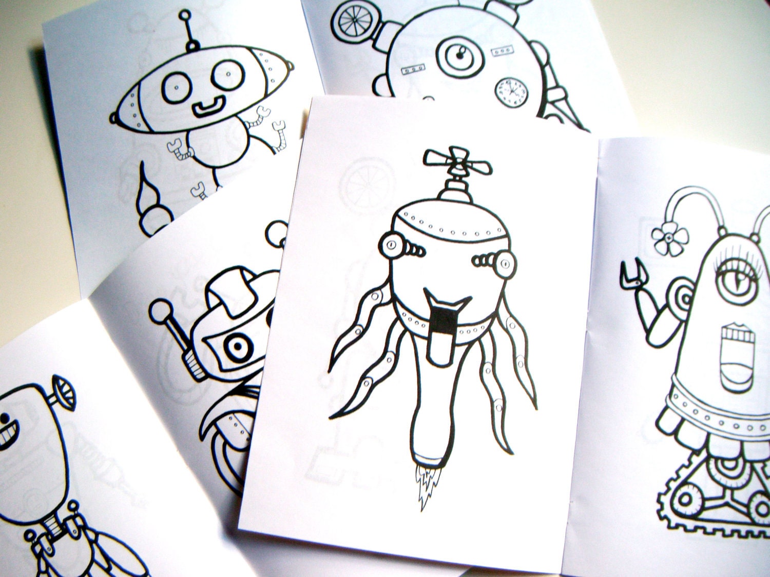 Robots. Printable Coloring Book