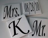 Personalized Monogram tile coasters