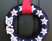 Patriotic / Americana Memorial Day Argyle Yarn Wreath