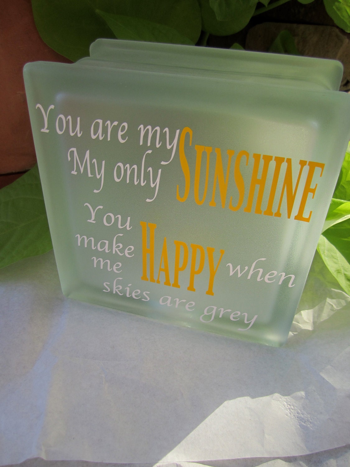You are my Sunshine glass Night Light