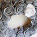 Handmade Grey Felt Rosette Wreath