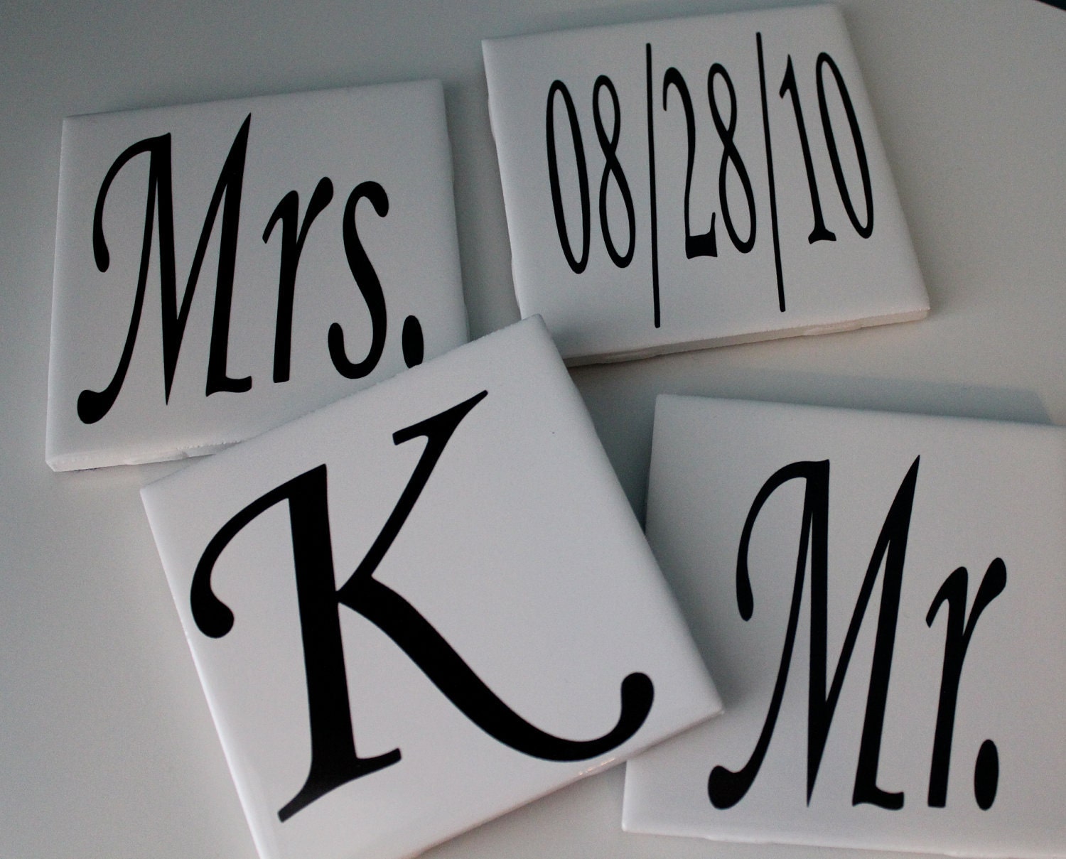 Personalized Monogram tile coasters