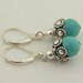 Turquoise Sterling Silver Lever Back Earrings 22