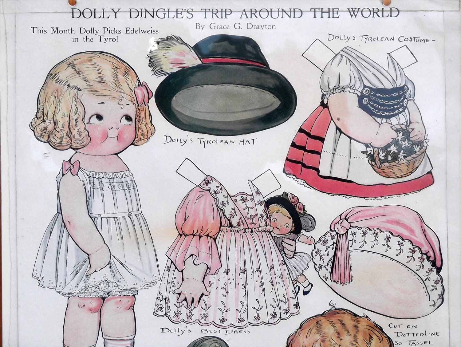 Original Dolly Dingle Uncut Paper Doll From Pictorial